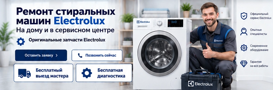 Мастер Electrolux рядом со стиральной машиной